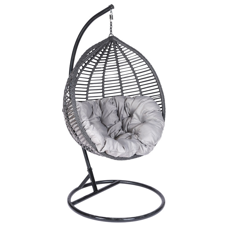 Oeytree Modern Patio Swings Single Adult Seat Garden Rattan Hanging Egg Chair Swing Stand Metal Factory Sale Bedroom Park Use