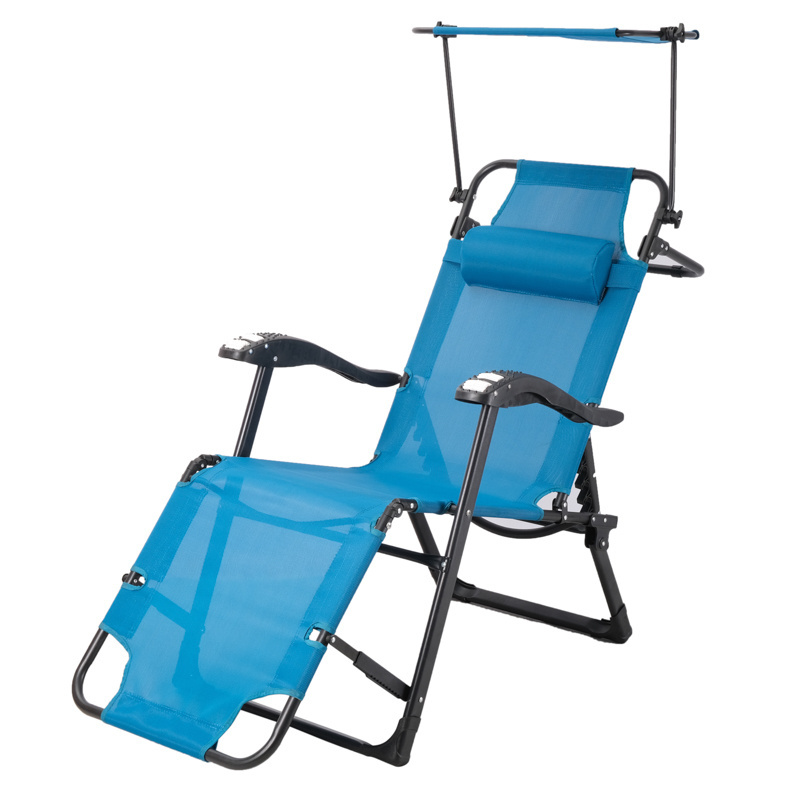 Oeytree Sun Lounging Chair With Shade Folding Portable Chaise Lounge For Outdoor Time