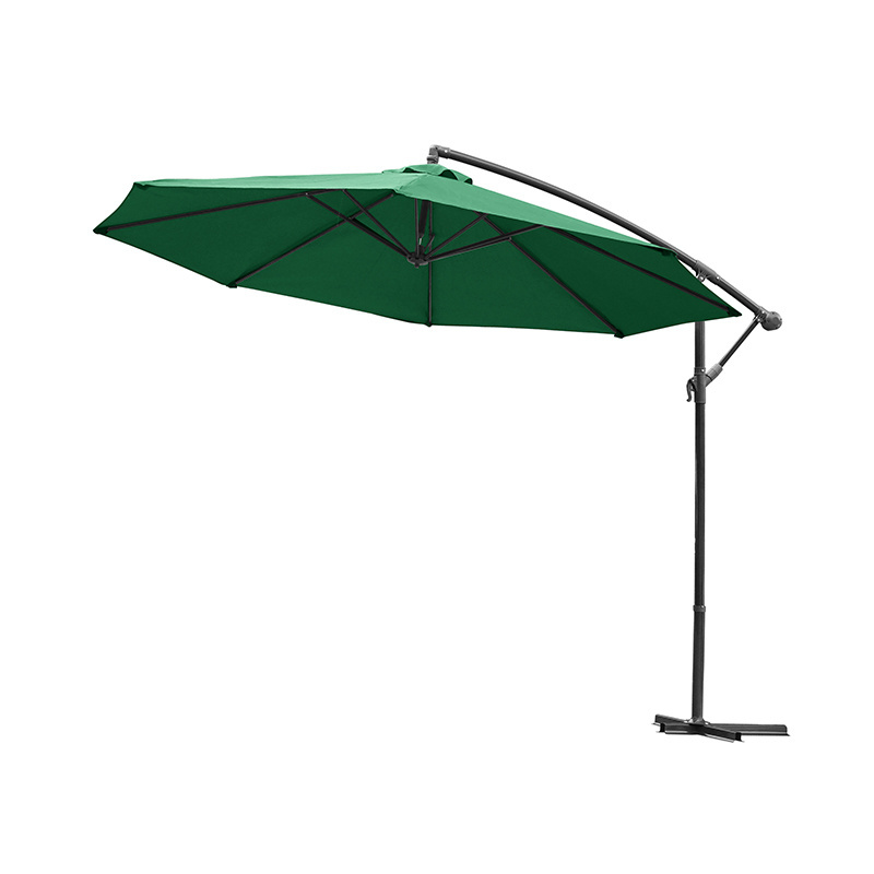 12 FT 3M 6 Ribs Offset Cantilever Polyester UV Protective Outdoor Garden Patio Hanging Sun Umbrella