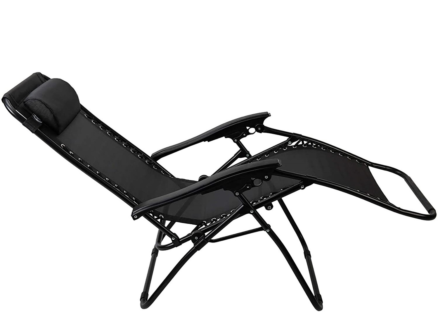 Outdoor Stainless Steel Portable Folding Lounge Beach Camping Chair Zero Gravity Chair with Removable Headrest