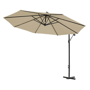 12 FT 3M 6 Ribs Offset Cantilever Polyester UV Protective Outdoor Garden Patio Hanging Sun Umbrella