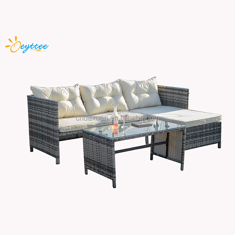 Modern Bistro Set Rattan Balcony Chair Sets with Coffee Table for Yard and Bistro Patio Outdoor Wicker Conversation Set