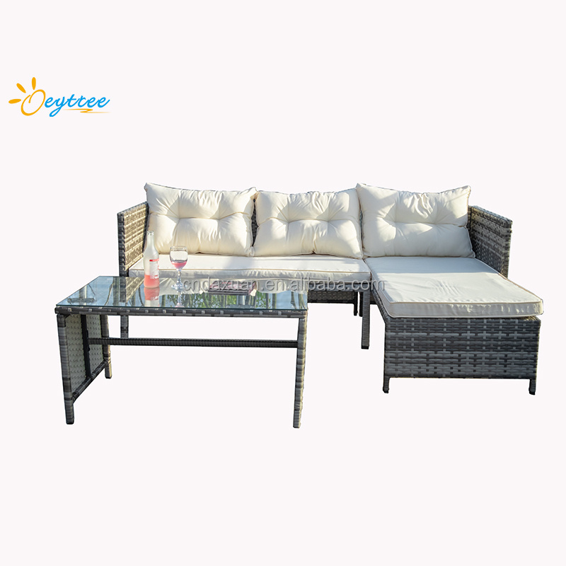 Oeytree Modern Style PE Rattan Wicker Outdoor Furniture Sets Coffee Table Couch Cushions for Backyard Pool Patio Park Use Summer