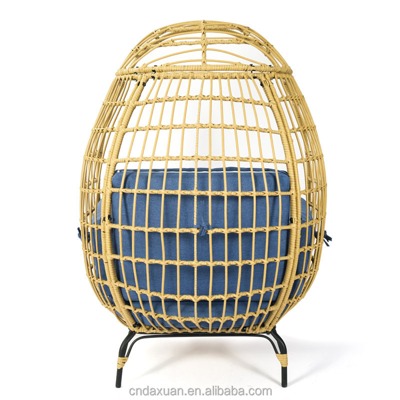 Outdoor Furniture Factory Price Wholesale Rattan Hanging Egg Chair with Stand Garden Rattan Hanging Egg Chair Bird Nest