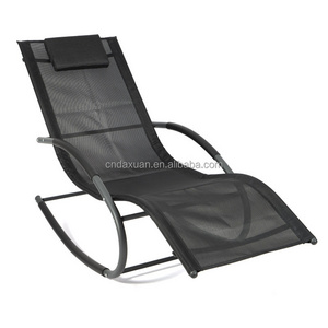 Outdoor garden swing chair Comfortable Steel Tube Frame Sling Fabric rocking Chair