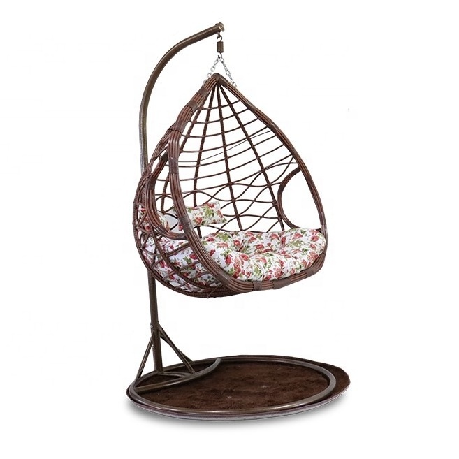 Outdoor swing rattan wicker chair hanging basket egg shaped swing chair hanging chair