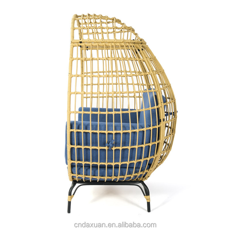 Outdoor Furniture Factory Price Wholesale Rattan Hanging Egg Chair with Stand Garden Rattan Hanging Egg Chair Bird Nest