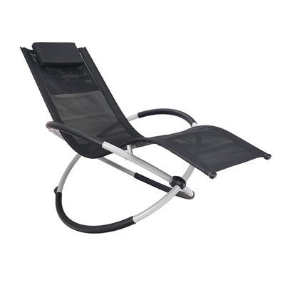 Oeytree  Patio Chaise for Indoor and Outdoor Removable Headrest Zero Gravity Rocking Chair