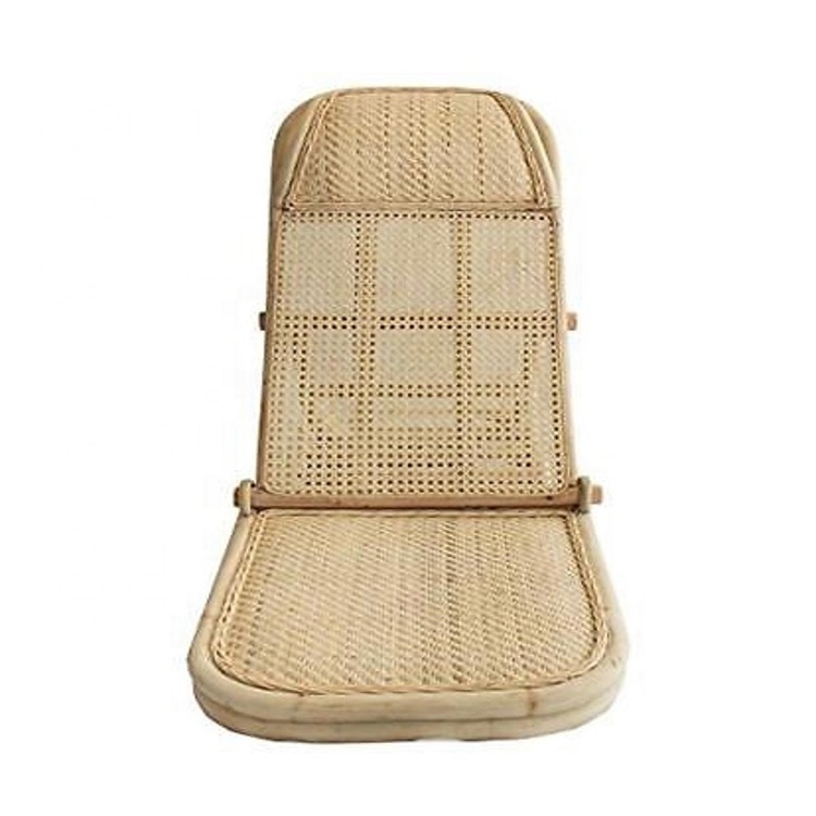 Outdoor natural handwoven recliner folding rattan beach chair