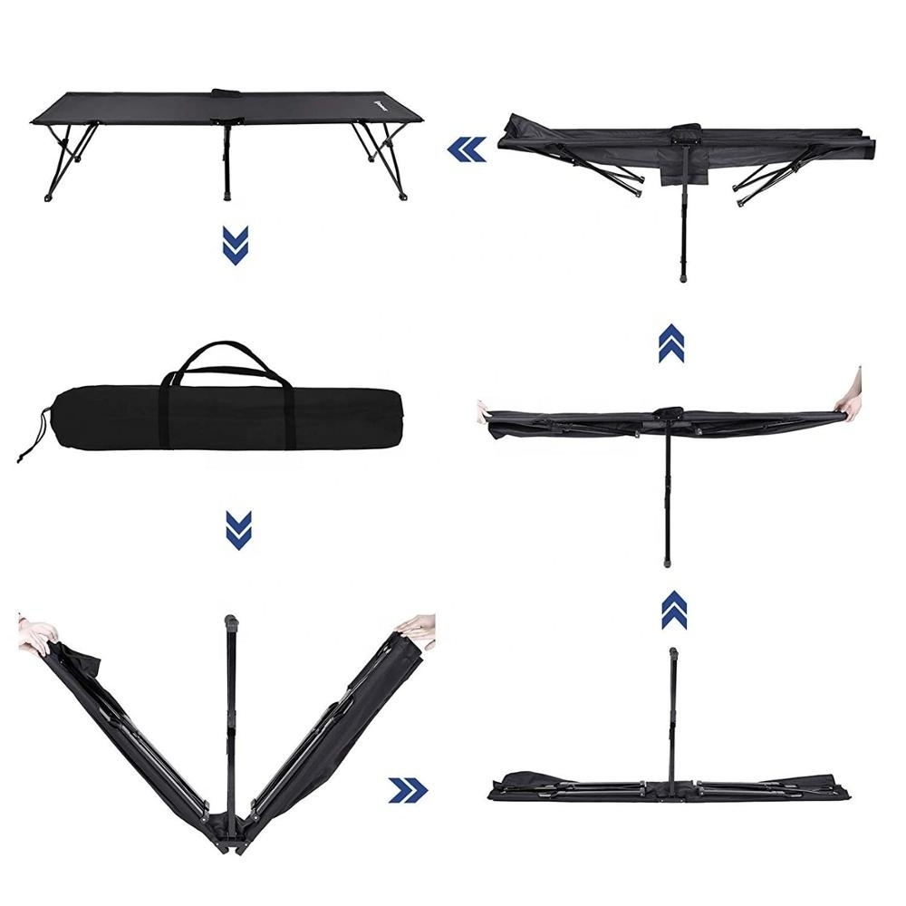 Quick Up Strong Stable Folding Camping Bed Cot with Carry Bag