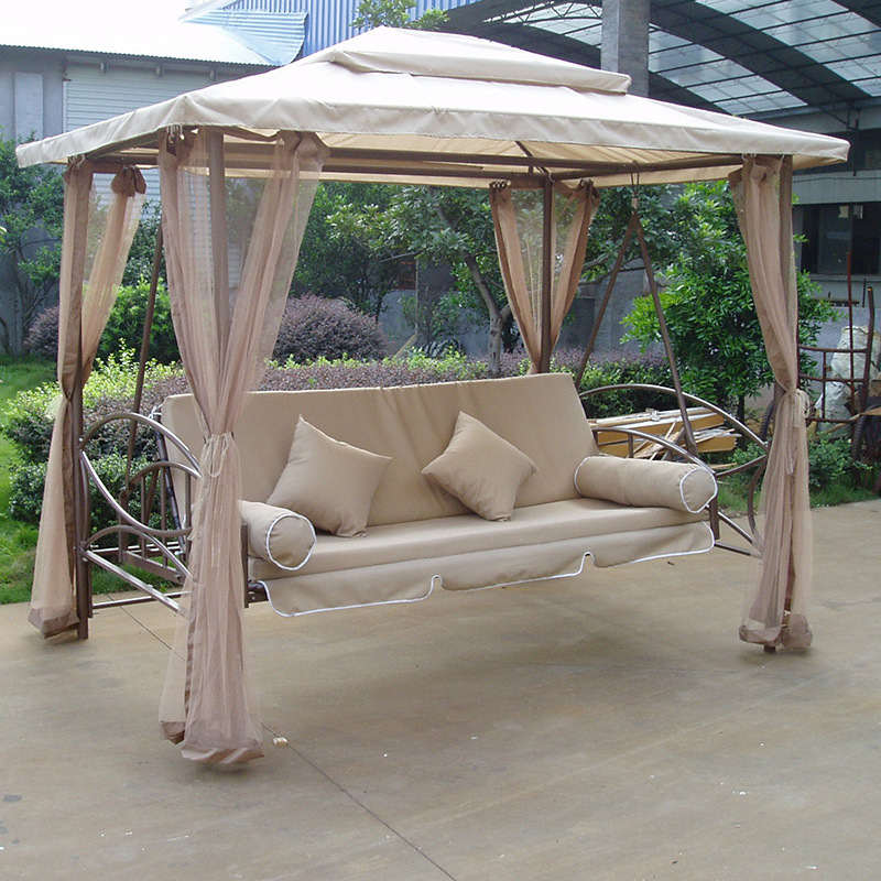 Luxury 3 person outdoor garden adult swing bed with canopy