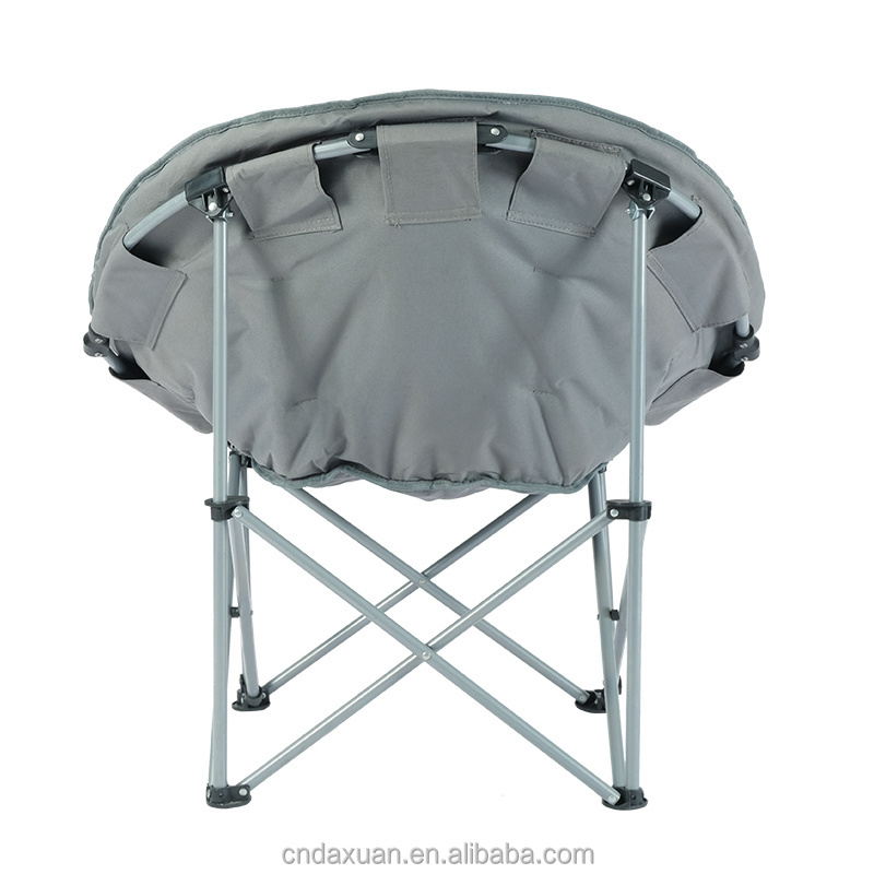 Outdoor Portable Moon Chair with Metal Frame Factory-Priced Comfy Padded Folding Design Warm Cushion for Camping Schools