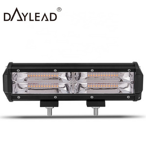 Daylead 12V 144w Spot Flood Light Two Row Multi Color Amber White Truck Car Led Light Bar