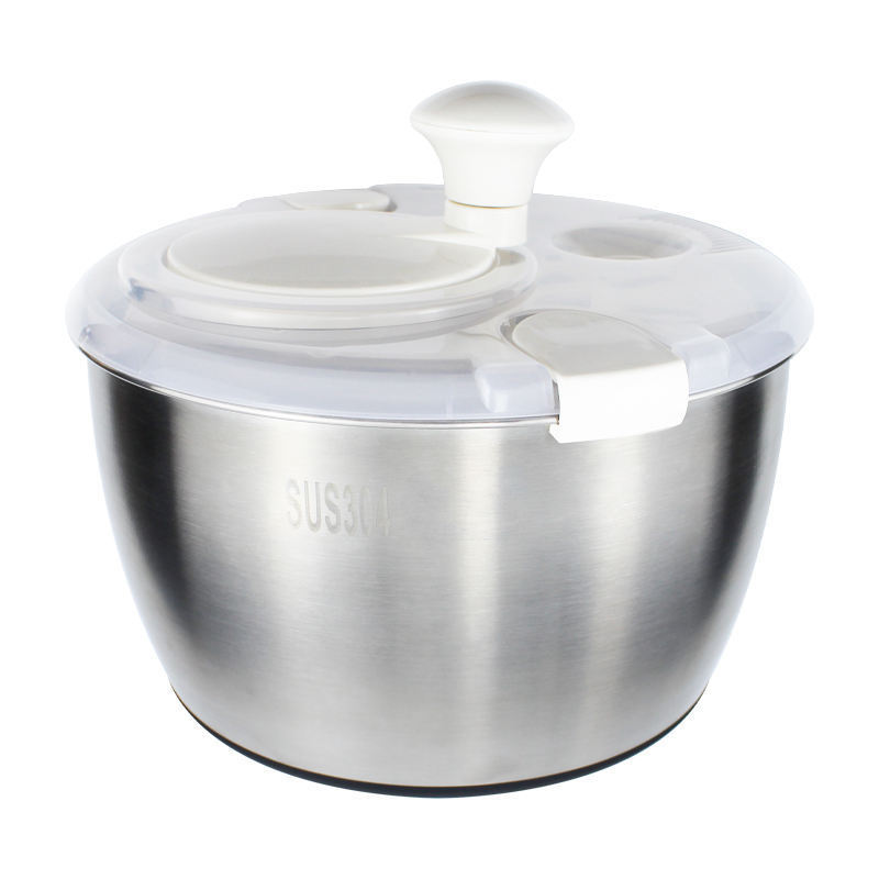 New Arrival High-Capacity Vegetable Rotary Drainer High Quality Salad Spinner Stainless Steel