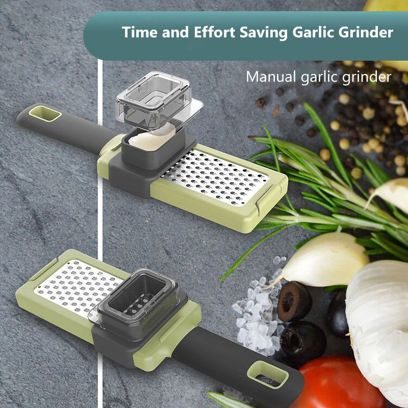 Kitchen Gadgets Garlic Tools Ginger Crusher Manual Garlic Grinder 430 Stainless Steel Garlic Grinder