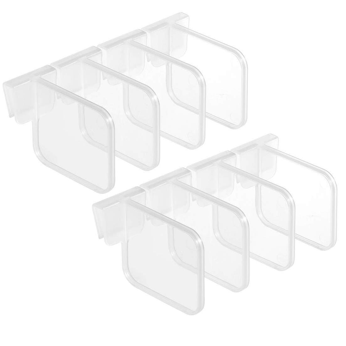 8Pcs Plastic Refrigerator Dividers Organizer Adjustable Snap-on Storage Box Refrigerator Pantry Grid Dividers Separator