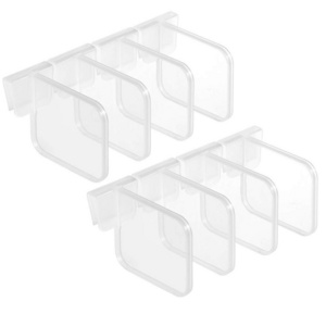 8Pcs Plastic Refrigerator Dividers Organizer Adjustable Snap-on Storage Box Refrigerator Pantry Grid Dividers Separator