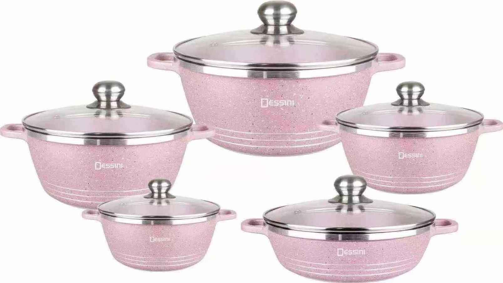 10Pcs Stainless Steel Cookware Set With Glass Lid Professional Stainless Steel Cookware Kitchenware And Cookware