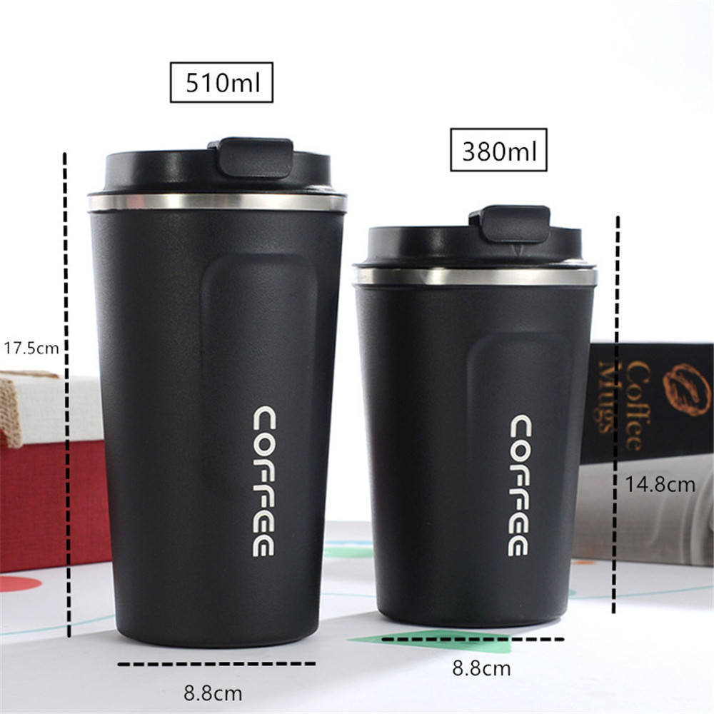 Leak-Proof Thermos Travel Thermal Vacuum Flask Insulated Cup Milk Tea Water Bottle 380/510ML Stainless Steel Coffee Mug