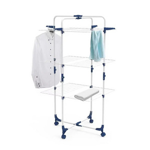 Hot Selling 3 Tier Foldable Hangers Standing Sliding Clothes Rack Floor Hanger With Wheels