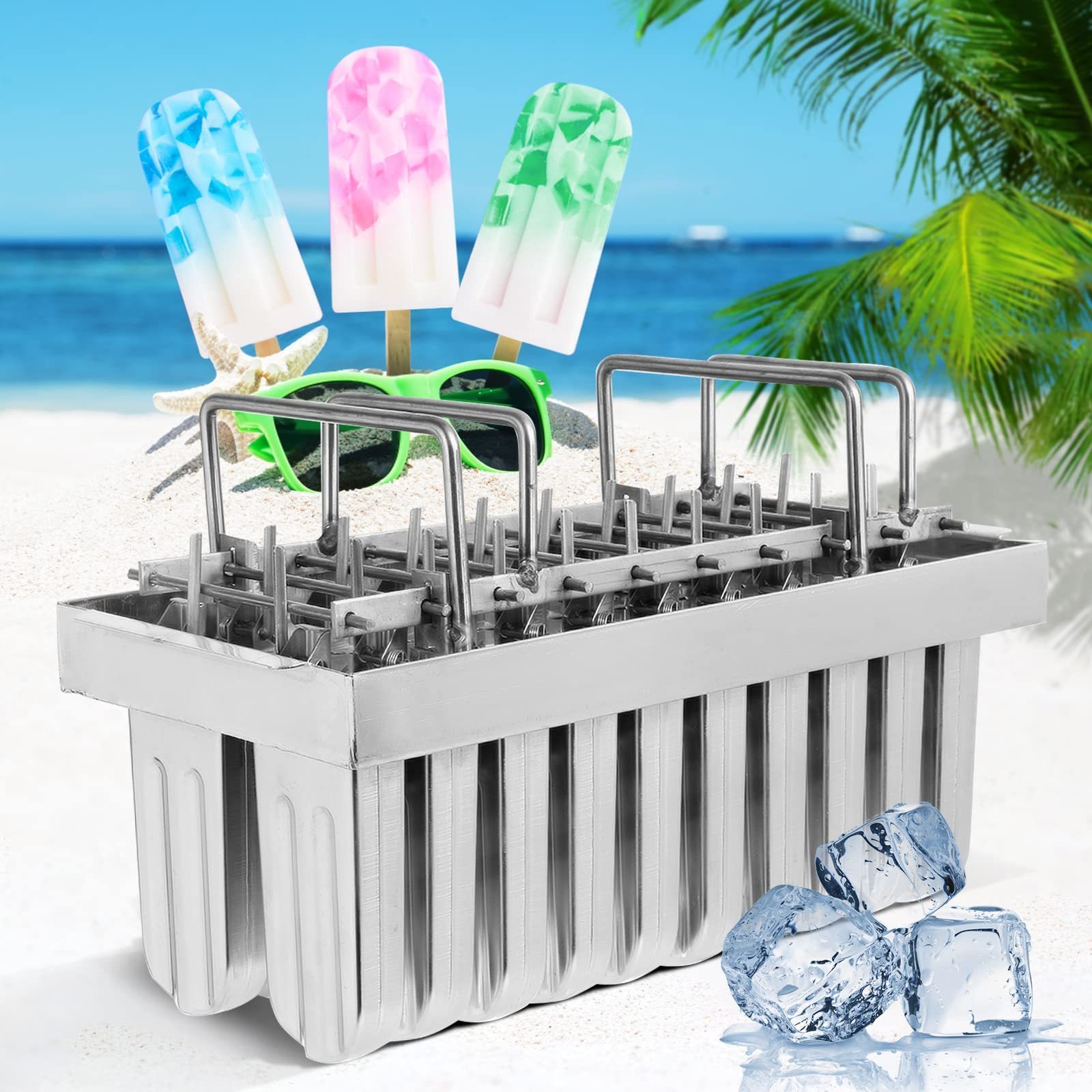 Commercial stainless steel popsicle molds Metal Popsicle Mold Set of 6 Round Head Stainless Steel Ice Lolly Molds with Holder