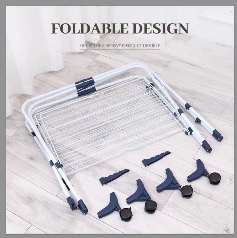 Hot Selling 3 Tier Foldable Hangers Standing Sliding Clothes Rack Floor Hanger With Wheels