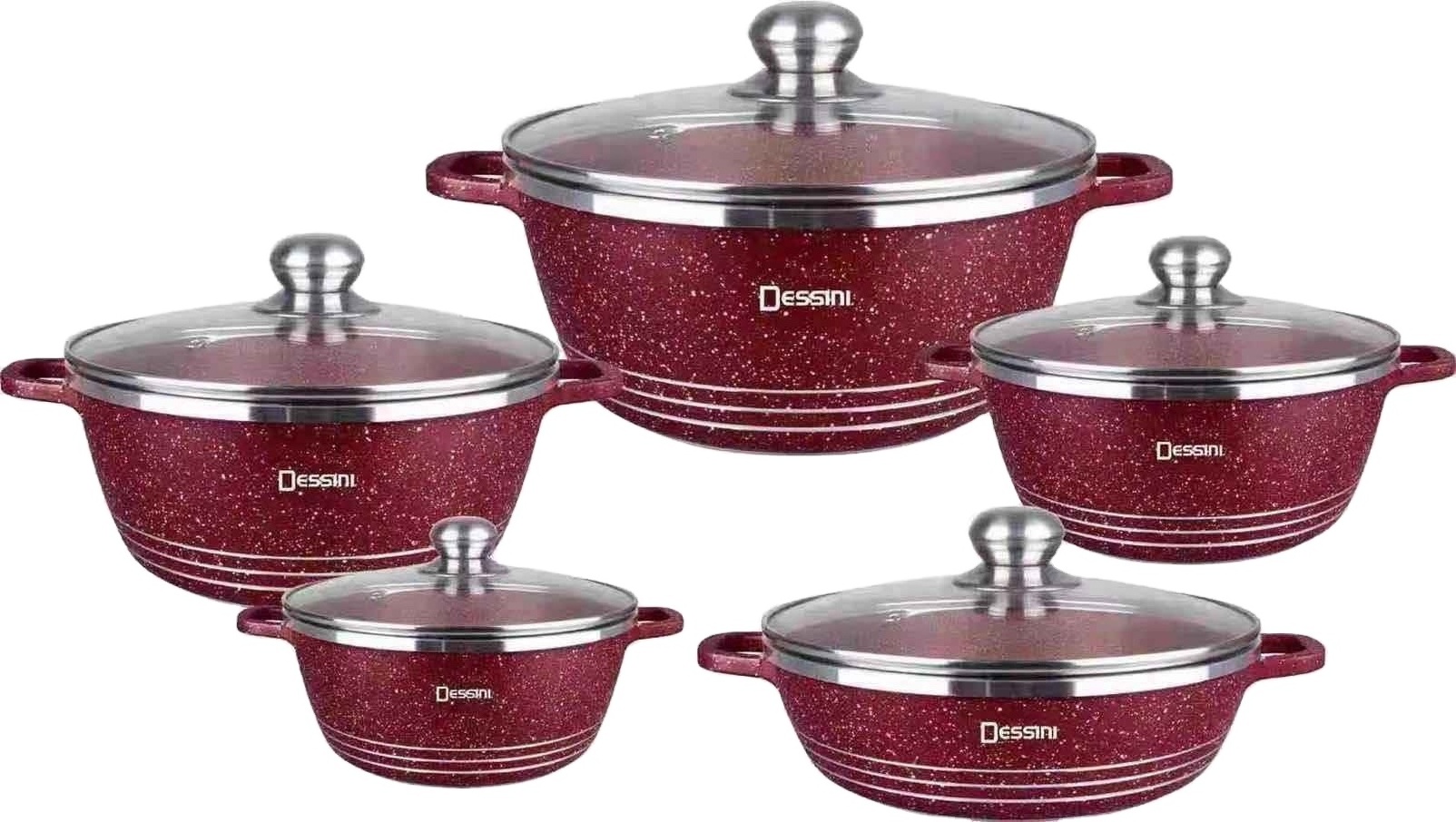 10Pcs Stainless Steel Cookware Set With Glass Lid Professional Stainless Steel Cookware Kitchenware And Cookware