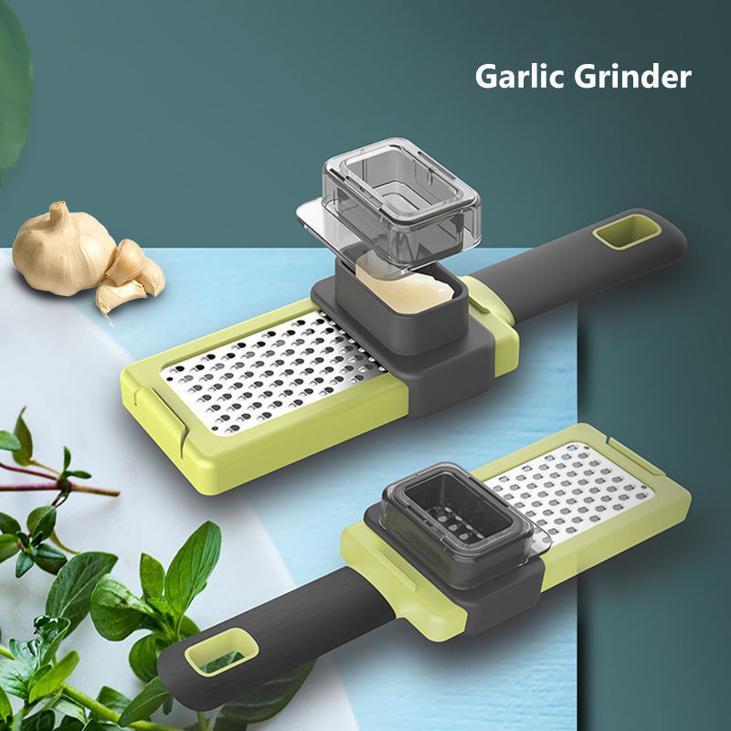 Kitchen Gadgets Garlic Tools Ginger Crusher Manual Garlic Grinder 430 Stainless Steel Garlic Grinder