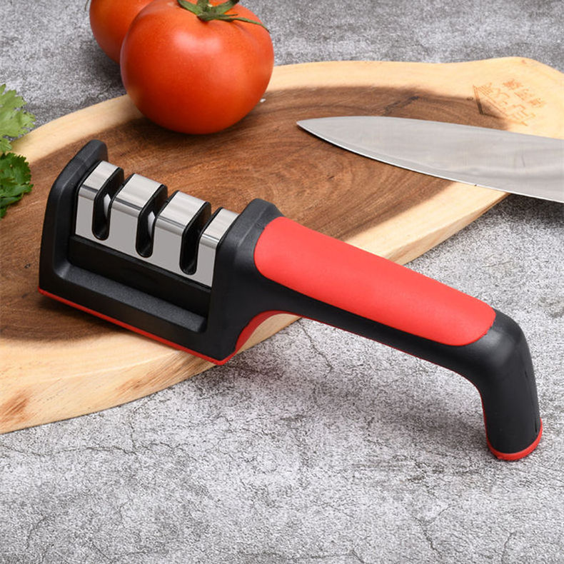 Professional Mini Manual Stainless Steel 3 Stage Kitchen Handheld Knife Sharpener