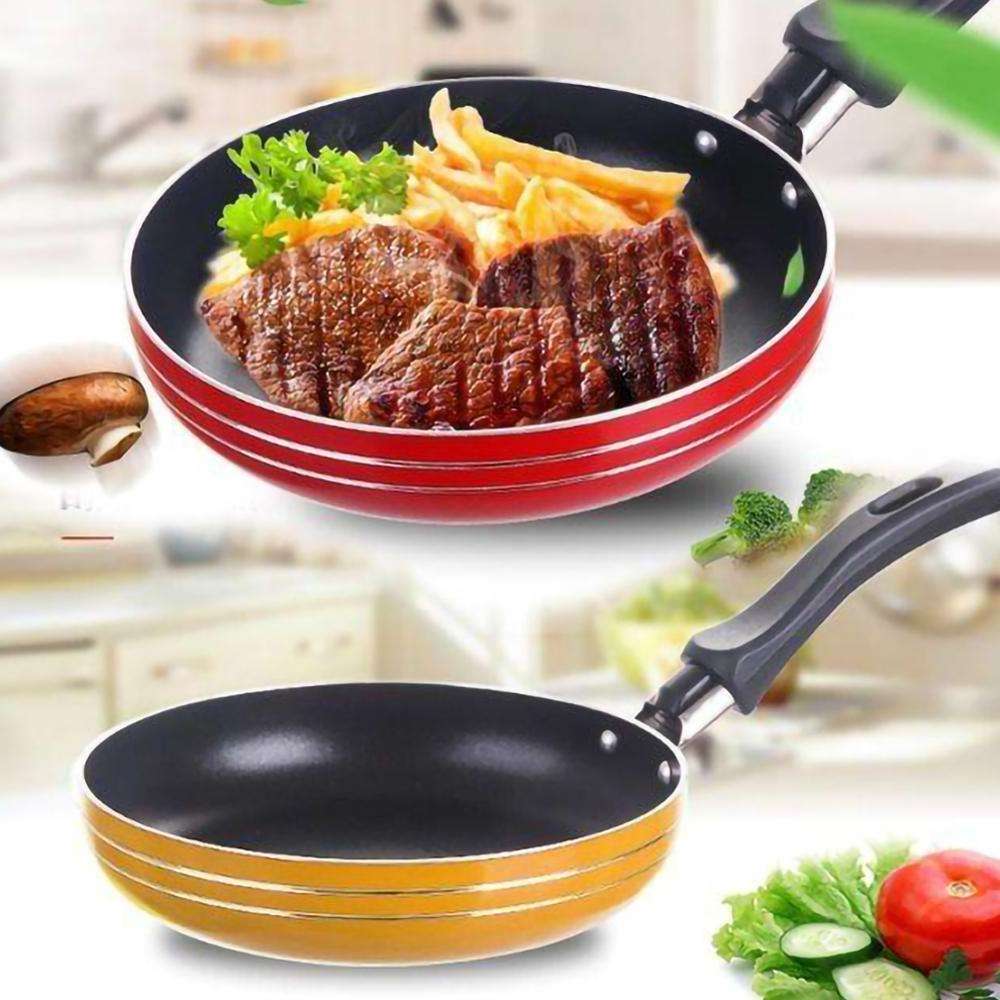 Mini Non Stick Frying Pan Coating 5 Layers Bottom Soft Handle Aluminum Dishwasher Safe Cooking Pan Set Kitchen Tool