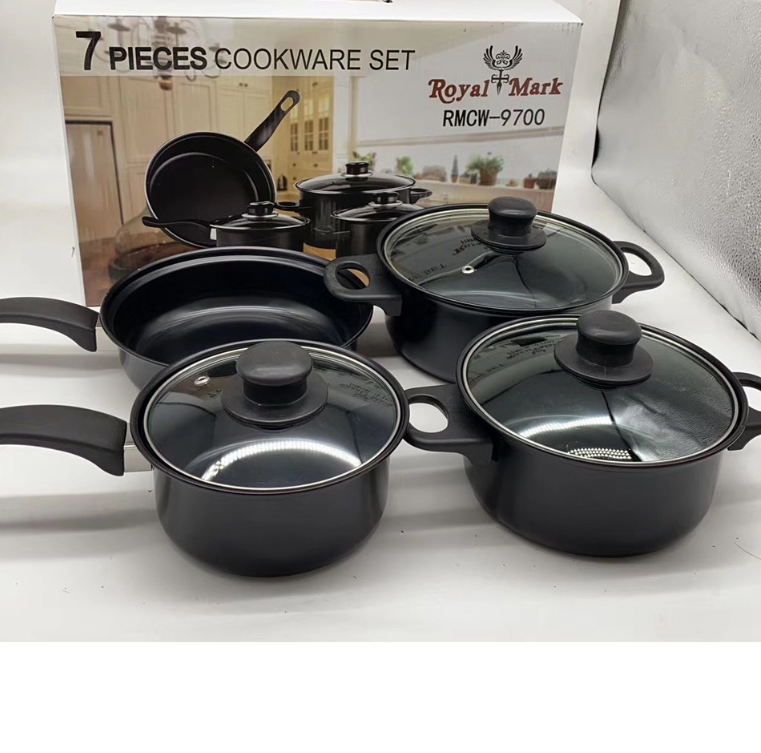 Hot Selling Kitchen 13 Piece Non Stick Cookware Sets Black Pot And Pans Cast Iron Cooking Pot Cookware non stick cookware set