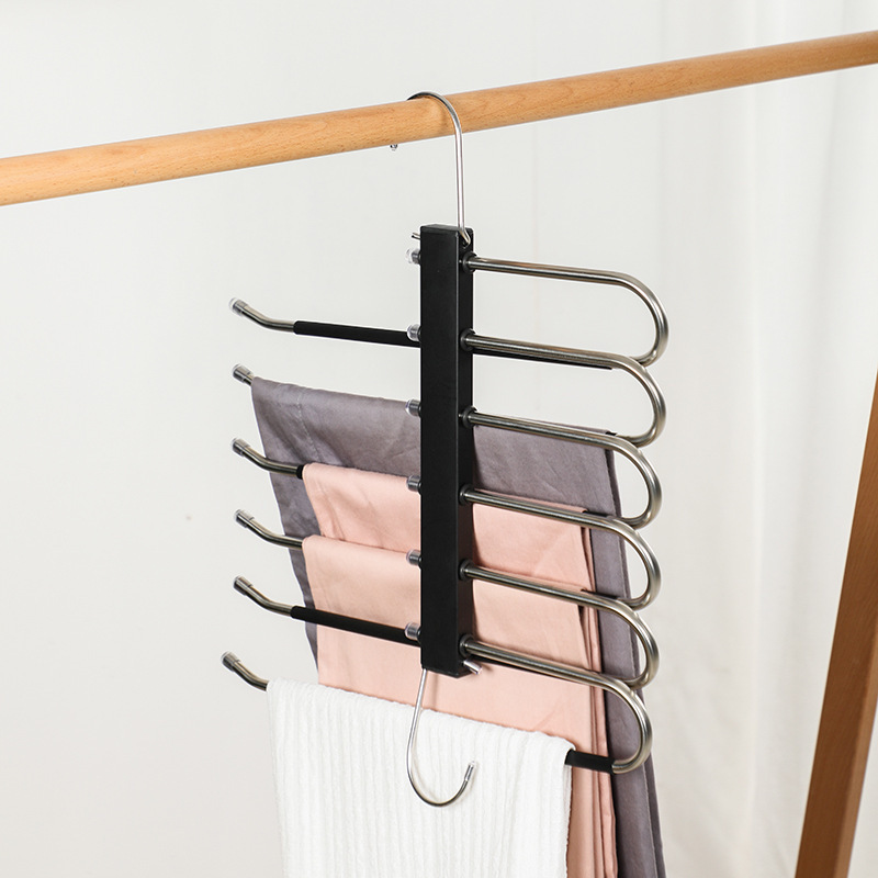 Magic Pants Hangers Space Saving Closet Multiple Layers Multifunctional Uses Rack Organizer for Trousers Scarves Slack