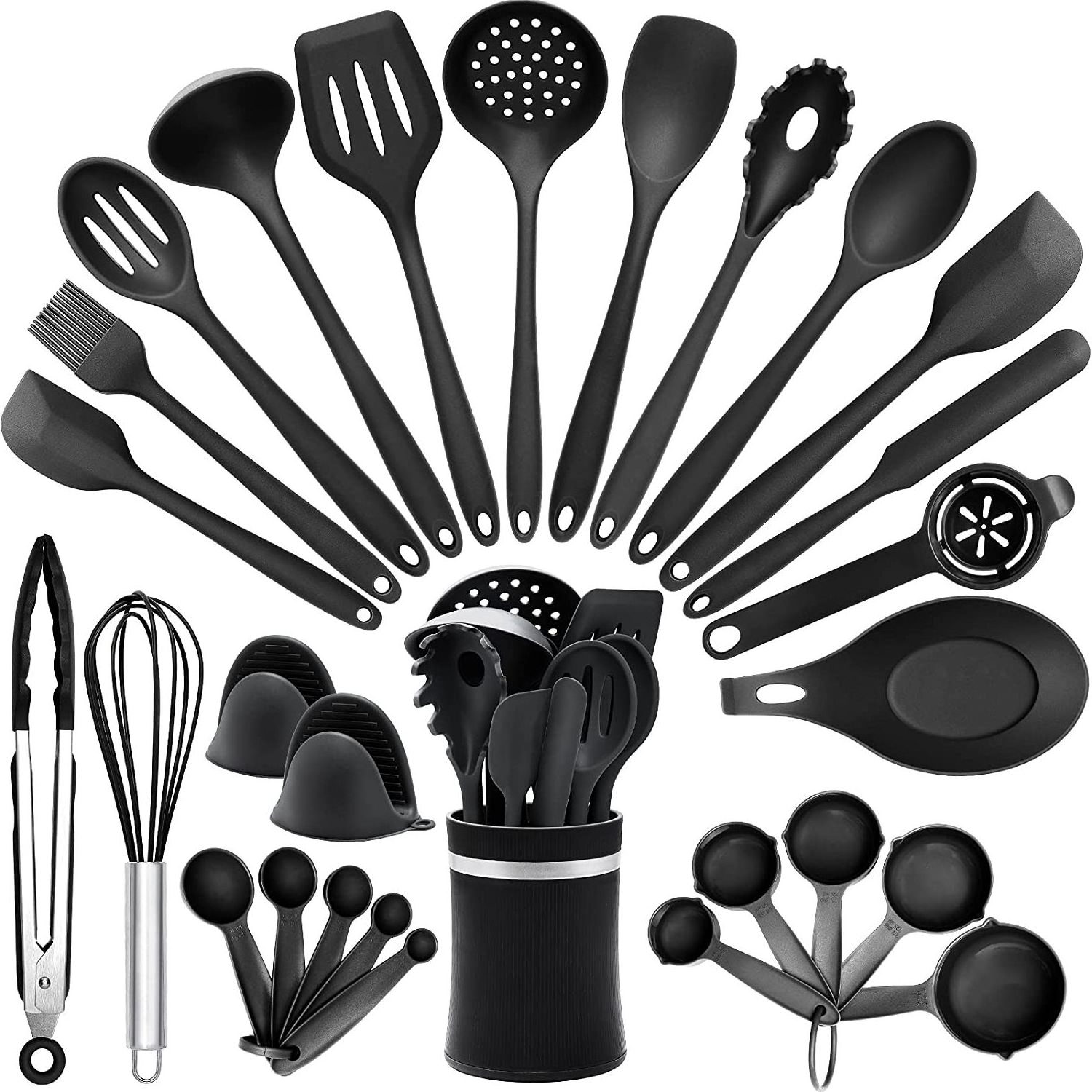 Silicone Kitchen Cooking Utensils Set Opp Bag Customized Wholesale Kitchen Utensils and Equipment Silicone 100% Food Grade