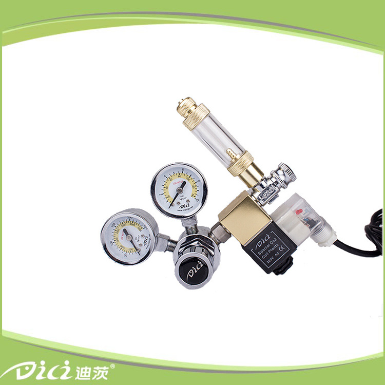 Hot Sale Best Quality Air Co2 Pressure Regulator With Solenoid Valve Double Meter For Planting Water Tank Fish Tank