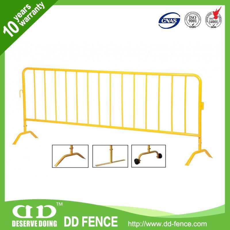 Removable Metal Barrier Fence Panel / Steel Mobile Barrier with Wheel / Road Safety Temporary Steel Barrier