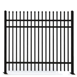 Cheap Galvanized Security Pressed Spear Top Tubular Picket Fence Panel Wrought Iron Fence Metal Steel Fencing for Sale