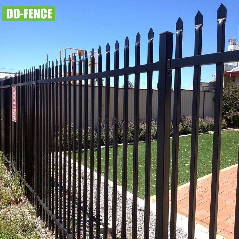 Hot Sale Decorative Galvanized Spear Top Wrought Iron Fence Panels Steel Picket Metal Fencing for School Factory Railway