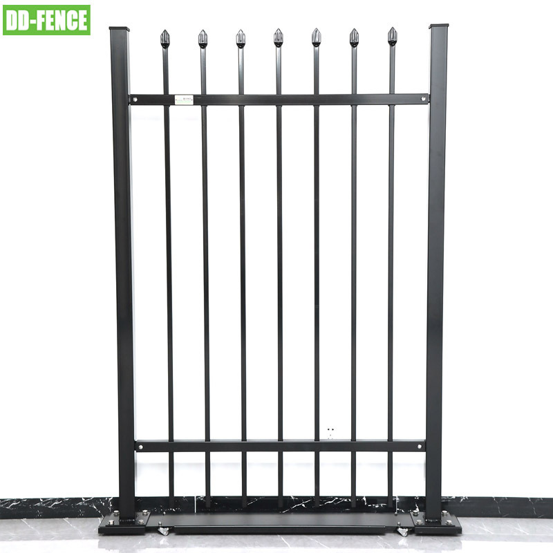 Hot Sale Decorative Galvanized Spear Top Wrought Iron Fence Panels Steel Picket Metal Fencing for School Factory Railway