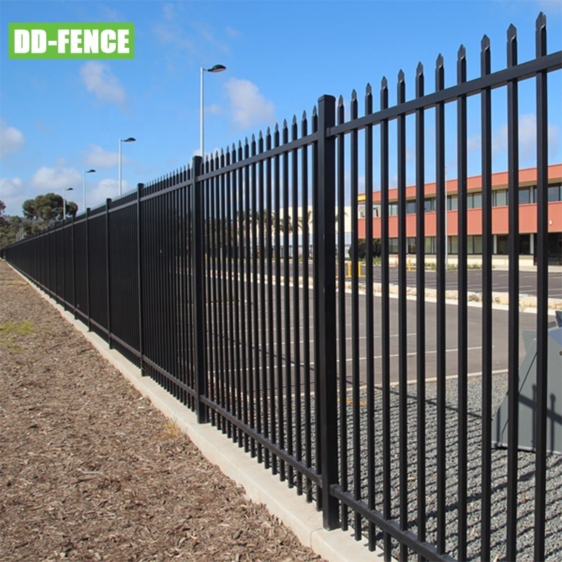 Cheap Galvanized Security Pressed Spear Top Tubular Picket Fence Panel Wrought Iron Fence Metal Steel Fencing for Sale