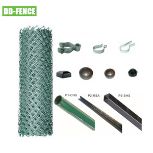 Cheap Galvanized Wire Mesh Diamond Netting PVC Chain Link Fence Panel Diamond Net Fencing