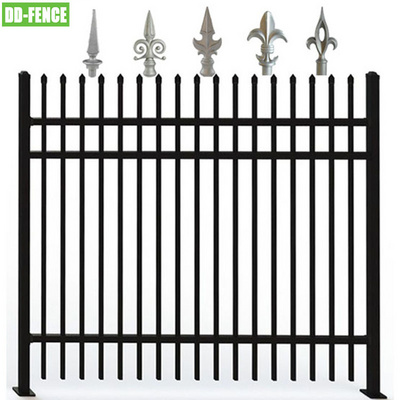 Hot Sale Decorative Galvanized Spear Top Wrought Iron Fence Panels Steel Picket Metal Fencing for School Factory Railway