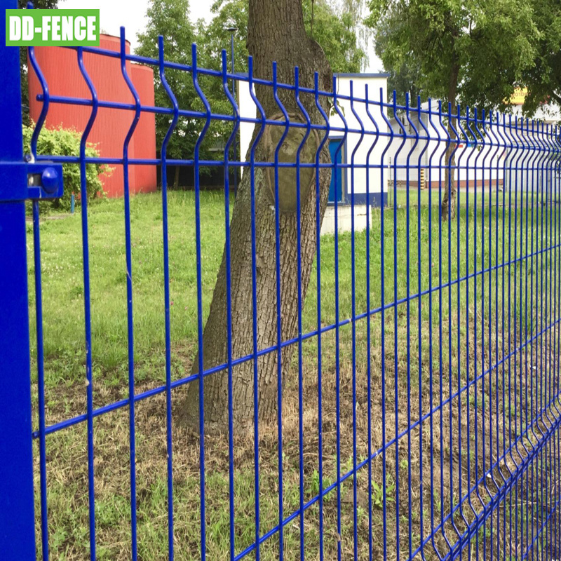 Wholesale V Folding Welded Wire Fence Panel Perimeter Wall 3D Mesh Fence for Road Garden Land School Playground Park Railway