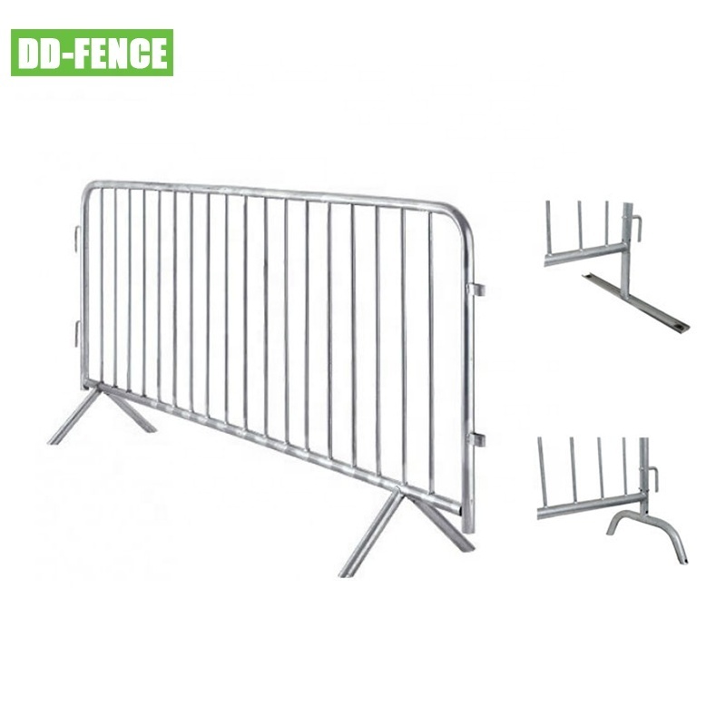 Removable Metal Barrier Fence Panel / Steel Mobile Barrier with Wheel / Road Safety Temporary Steel Barrier