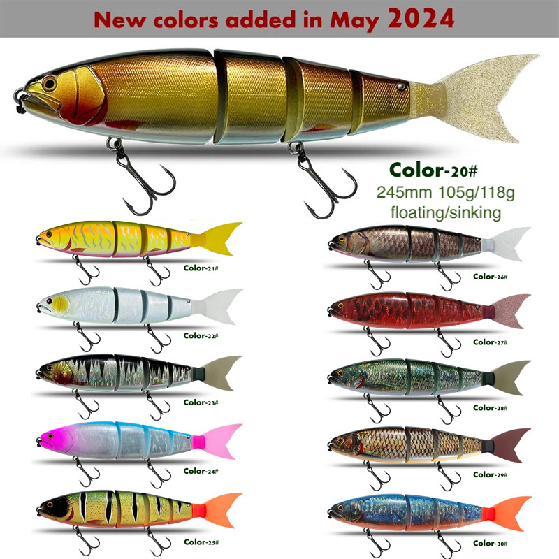 245mm 105g 118g Swimbait Slow Sinking 2 Segment Multi Jointed Glide Bait Fishing Lures Artificial Hard Bait