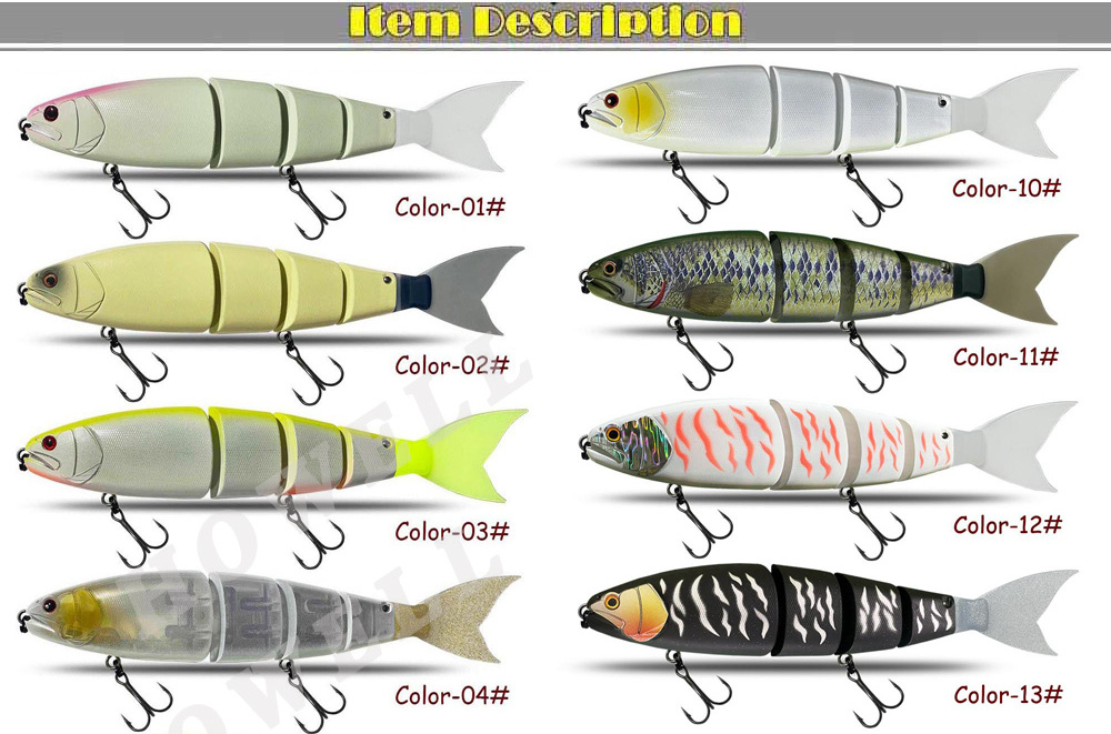 245mm 105g 118g Swimbait Slow Sinking 2 Segment Multi Jointed Glide Bait Fishing Lures Artificial Hard Bait