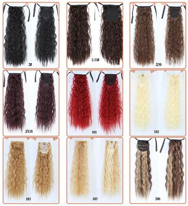 Kinky Straight Synthetic Ponytail Extensions Clip-in Pony Tail Natural Hair Extension Heat Resistant Hair Pieces