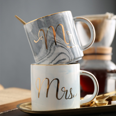 Ceramic Mr Mrs Lover Cups Wedding Coffee Mug Engagement Bride and Groom Holiday Gift Couple Mugs Personalised Cushion Cover