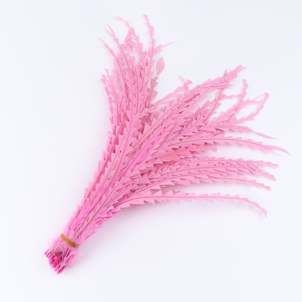 Dyed pink Rooster Tail Feathers Jagged Pattern 35-40CM Wedding Party Home Decoration Crafts Chicken PlumeS