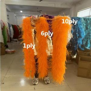 Dekey Factory High Quality Natural Ostrich feather boa 1-30Ply Ribbon 2M Plumas Decoration for Costume Clothing Sewing Accessory