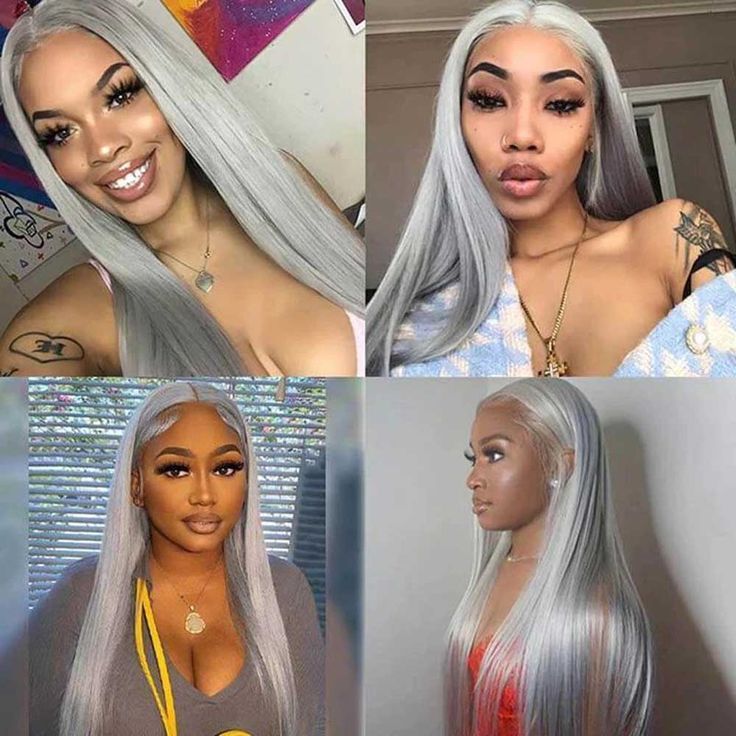 Silver Grey Human hair bundle Brazilian straight hair braided Remy hair